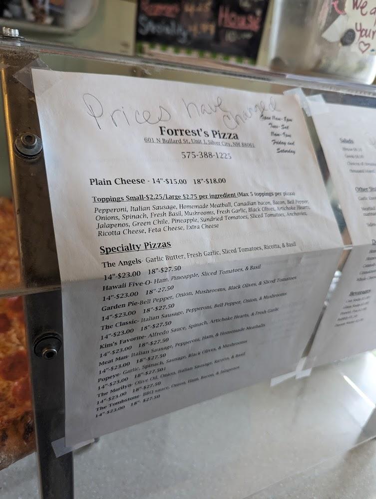Forrest's Pizza Menu image 2